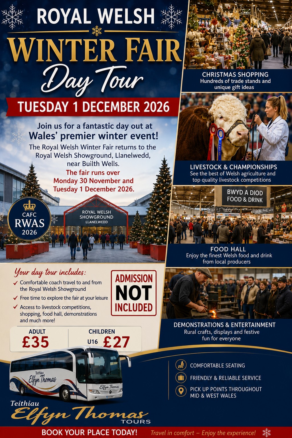 ROYAL WELSH WINTER FAIR, BUILTH WELLS - DAY TRIP